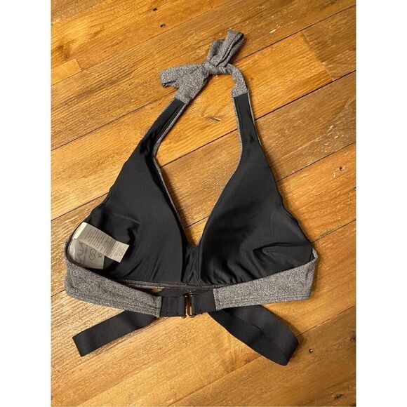Calia XS grey black strappy halter bikini swim top sexy - Picture 4 of 5